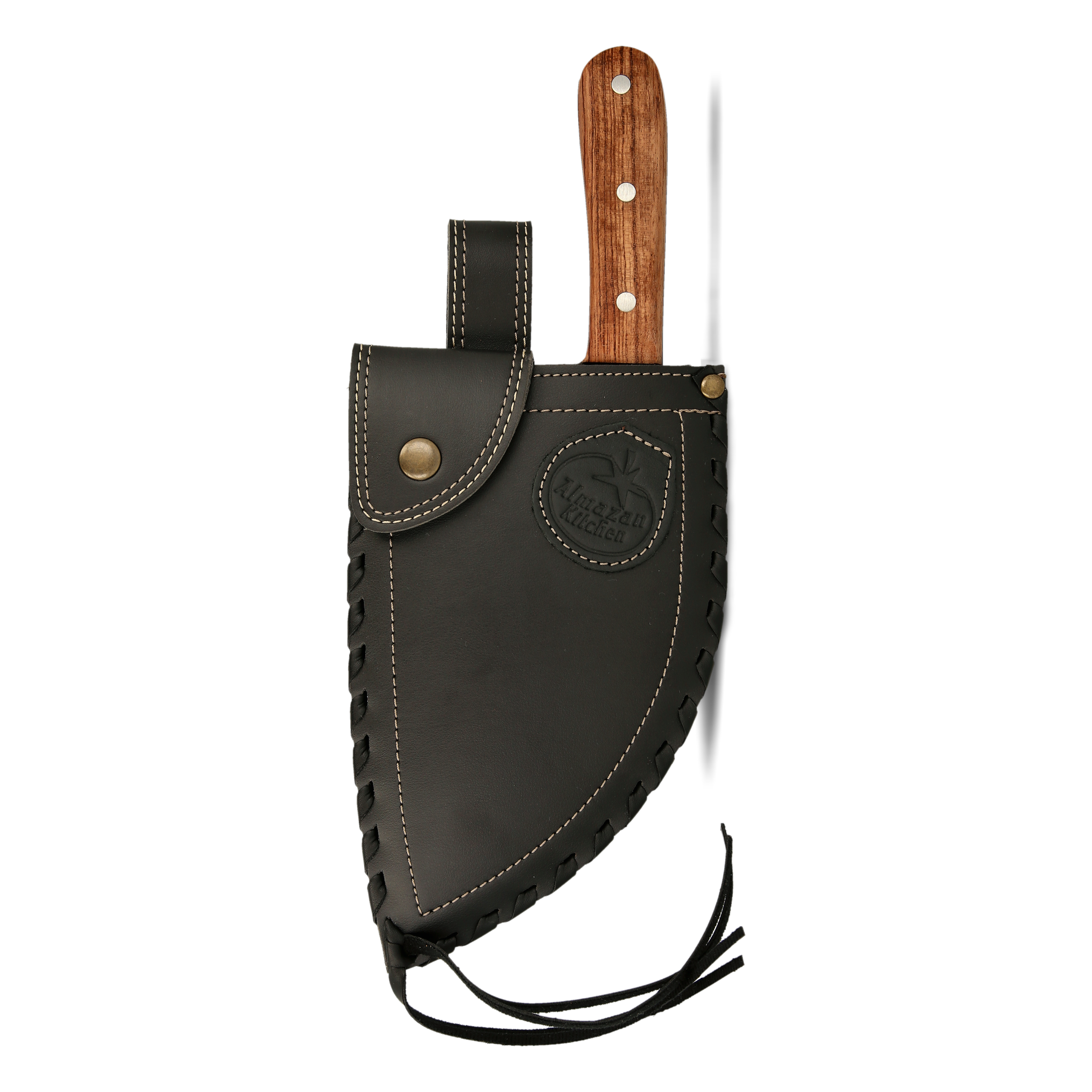 Crna Kožna Futrola za Srpski Kuvarski Nož